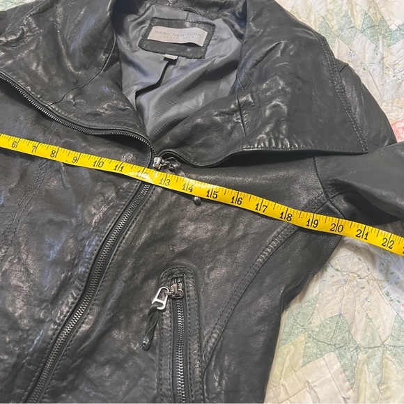 Marc New York Andrew Marc Leather Motorcycle Jacket L - Picture 6 of 11